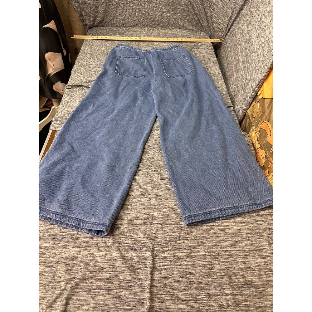 High-Waist Wide Leg Cropped Jeans - Light Blue - Picture 6 of 9